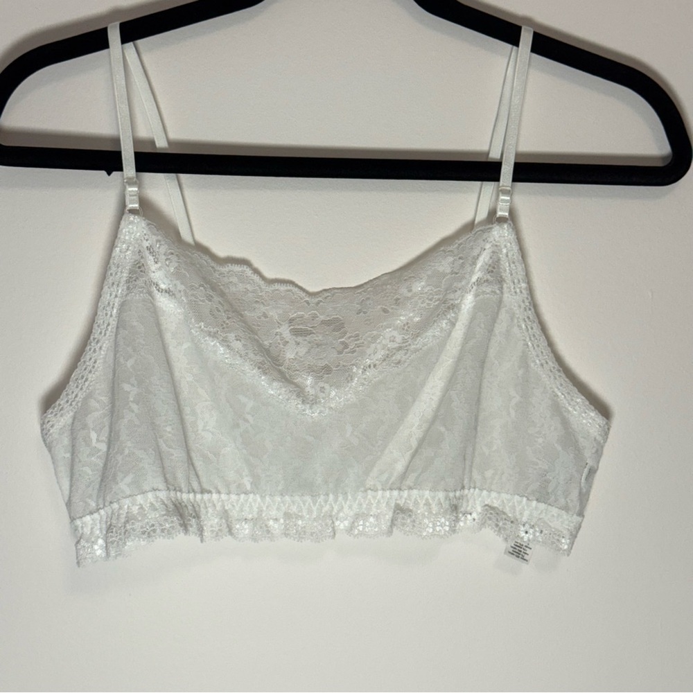 Hanky Panky Elegant White Lace Bralette Size L